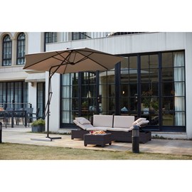 Alcudia parasol déporté avec ouverture innovante diamètre 3 m gris