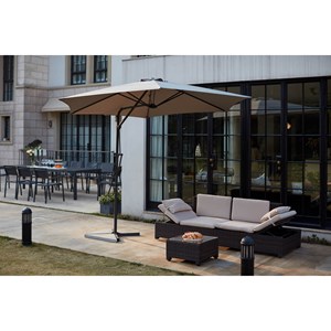 Alcudia parasol gris droit rond 2,94 x 2,94 m