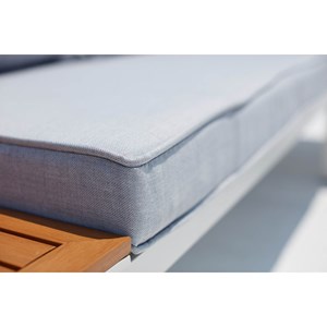 Lolea salon de jardin 4 places en aluminium et acier blanc et gris