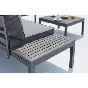 Lolea salon de jardin 4 places en aluminium et acier gris foncé