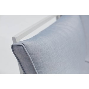 Fira salon de jardin bas 5 places en aluminium gris et blanc