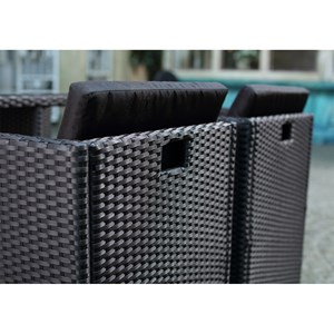 Miami miami - salon de jardin 6 places noir-noir + housse de protection