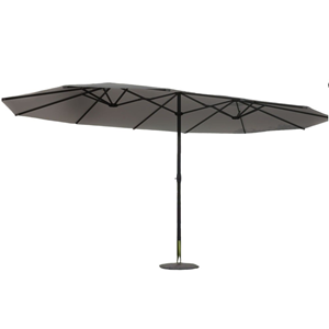 Venice parasol double gris droit ovale 2,7 x 4,6 m
