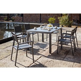 Olhao console extensible et 6 chaises en aluminium