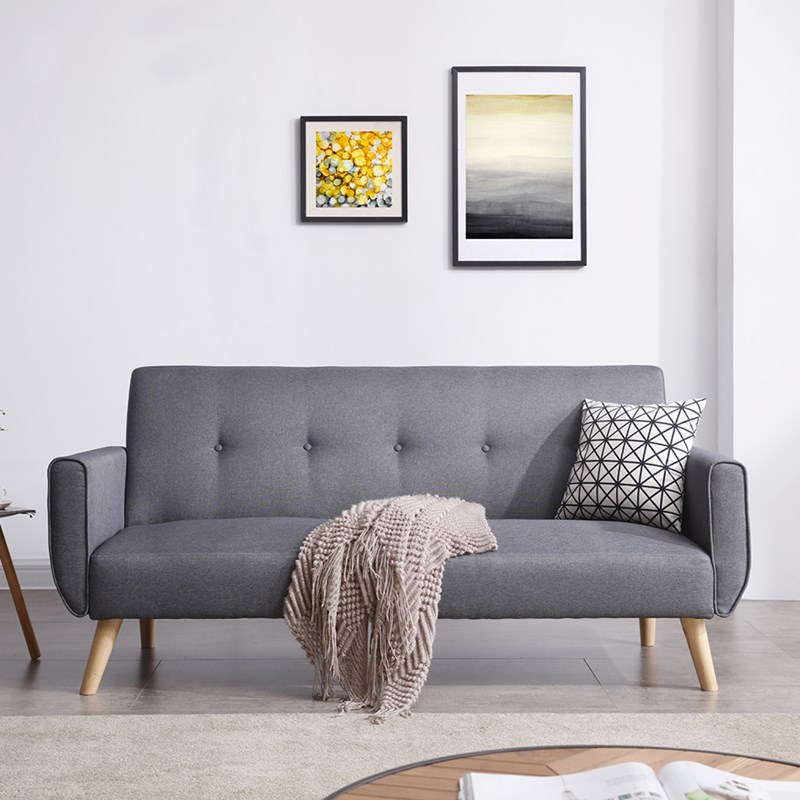 Malmo canapé scandinave convertible 3 places gris
