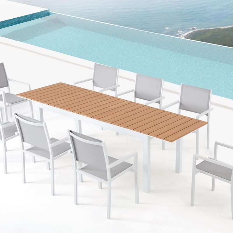 Madeira table extensible de jardin 8 places en aluminium et bois