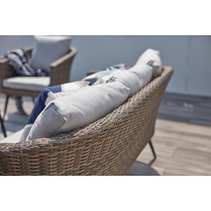 Tibouta salon de jardin scandinave 5 places en résine effet rotin et noir