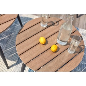 Tibouta salon de jardin scandinave 5 places en résine effet rotin et noir