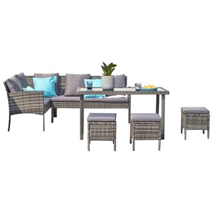 Cordoba salon de jardin 8 places en résine noir gris