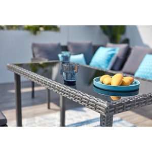 Cordoba salon de jardin 8 places en résine noir gris