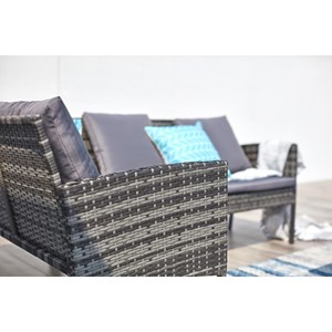 Cordoba salon de jardin 8 places en résine noir gris
