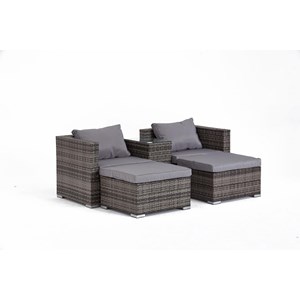Moana salon de jardin 4 places en résine tressée gris
