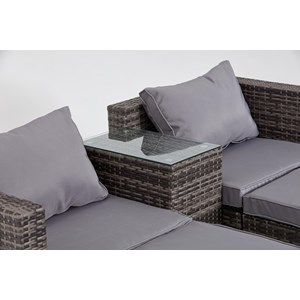 Moana salon de jardin 4 places en résine tressée gris