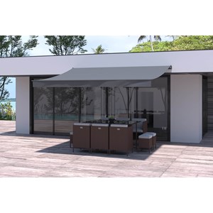 Adro - store banne manuel 4x3m gris polyester