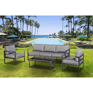 Memphis salon de jardin en aluminium gris