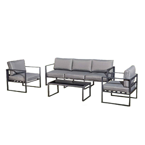 Memphis salon de jardin en aluminium gris