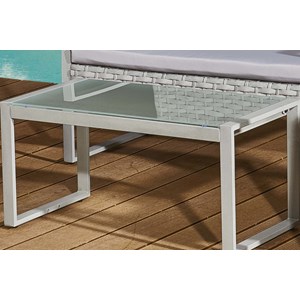 Esna salon de jardin bas résine tressée 4 places