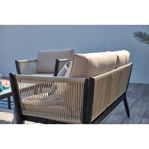 Anahma salon jardin alu et corde écru-noir