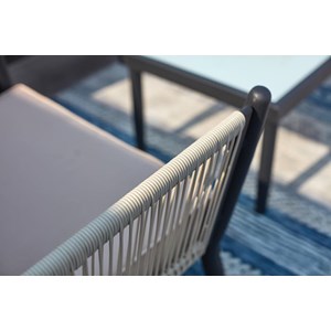 Anahma salon jardin alu et corde écru-noir