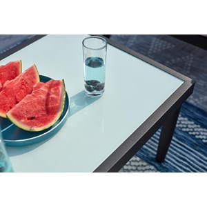 Anahma salon jardin alu et corde écru-noir