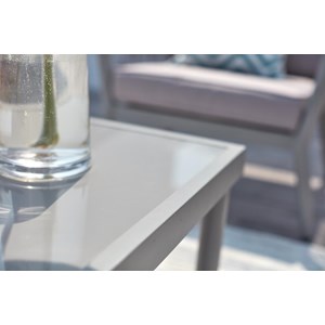 Anahma salon jardin alu et corde gris clair