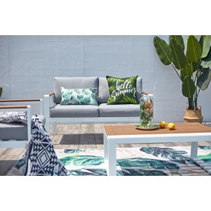 Maringo salon de jardin bas 4 places en aluminium blanc