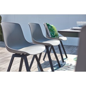 Temara salon de jardin aluminium et plateau aspect ciment 8 places