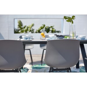 Temara salon de jardin aluminium et plateau aspect ciment 8 places