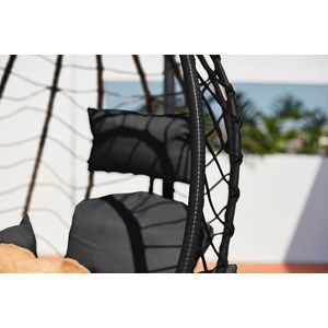 Lima fauteuil suspendu en résine effet rotin noir