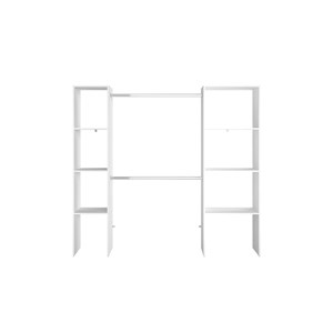 Elysee dressing blanc 6 étagères, 2 penderies 198 x 40 x 180 cm