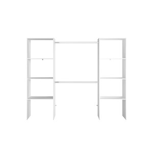 Elysee dressing blanc 6 étagères, 2 penderies 220 x 40 x 180 cm