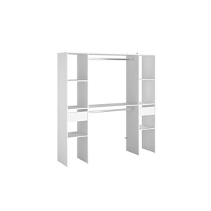Elysee dressing blanc 2 penderies, 6 étagères, 2 tiroirs