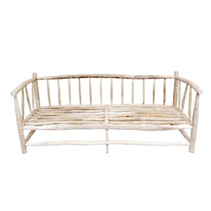 Tika fauteuil 3 personnes en teck naturel avec coussin