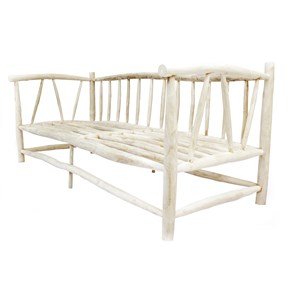 Tika fauteuil 3 personnes en teck naturel avec coussin