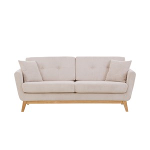 Hoga canapé scandinave 3 places velours côtelé beige