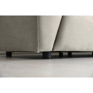 Monroe canapé modulable 3 places + 1 pouf velours côtelé gris clair