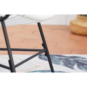 Acapulco salon de jardin 2 fauteuils ronds et table basse blanc