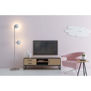 Detroit - meuble tv industriel 160 cm avec rangements
