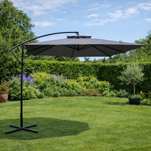 Capri parasol gris déporté carré 3 x 3 m