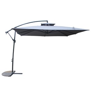 Capri parasol déporté carré gris 3x3 m