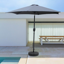 Come parasol droit rond 2,5 x 2,5 m gris