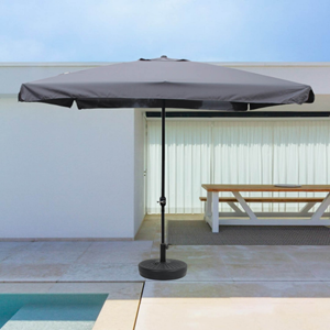 Palerme - parasol carré 3x3 droit gris en aluminium