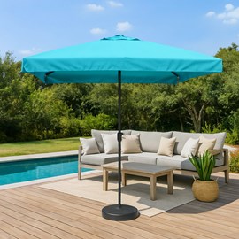 Palerme parasol droit carré 3 x 3 m bleu