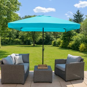 Palerme parasol droit carré 3 x 3 m bleu