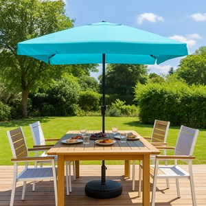 Palerme parasol droit carré 3 x 3 m bleu