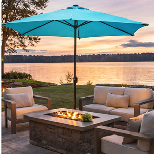 Portofino parasol gris rond 2,94 x 2,94 m
