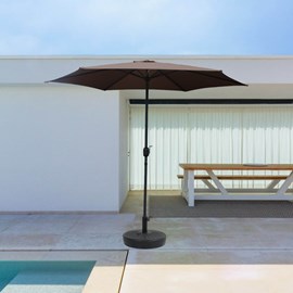 Portofino parasol droit rond diamètre 3 m chocolat