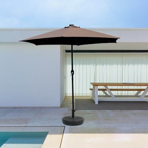Amalfi - parasol droit rond led ø 2,7 m chocolat