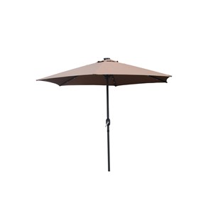 Amalfi parasol marron rond 2,66 x 2,66 m led