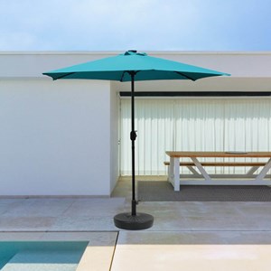 Amalfi - parasol droit rond led ø 2,7 m bleu
